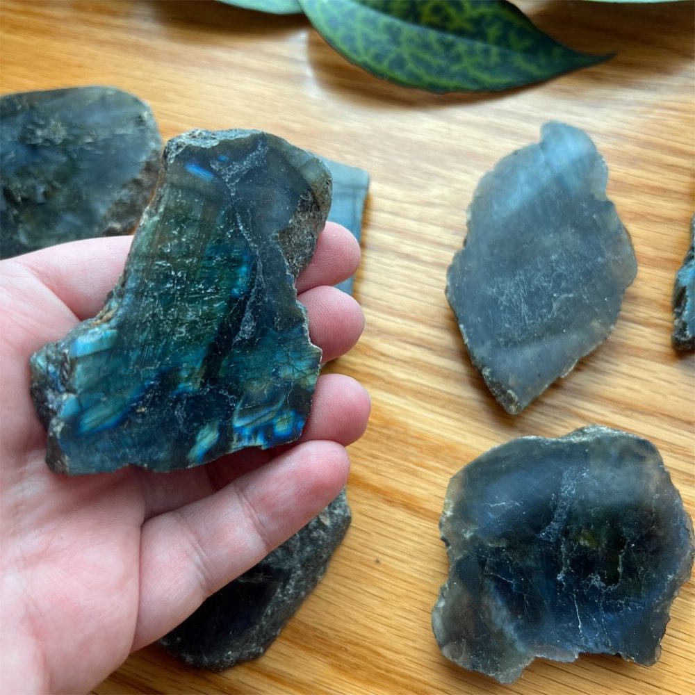 Labradorite Slab Slice, flashy! natural crystal for energy reiki healing witch